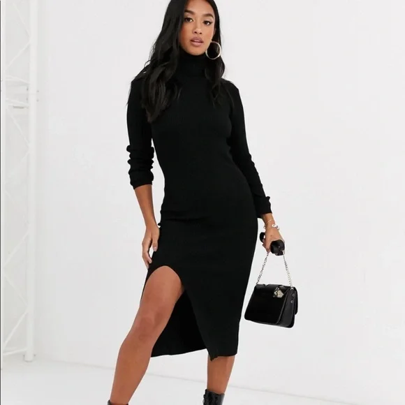 ASOS | Dresses | Asos Turtleneck Ribbed Sweater Dress | Poshmark